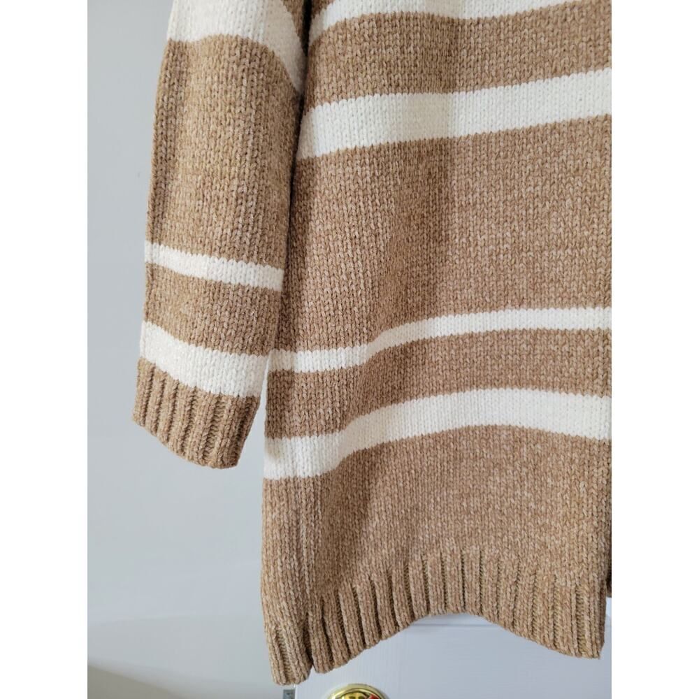 Lulus Casual Attitude Beige Striped Turtleneck Mini Sweater Dress M NWT - Picture 4 of 9